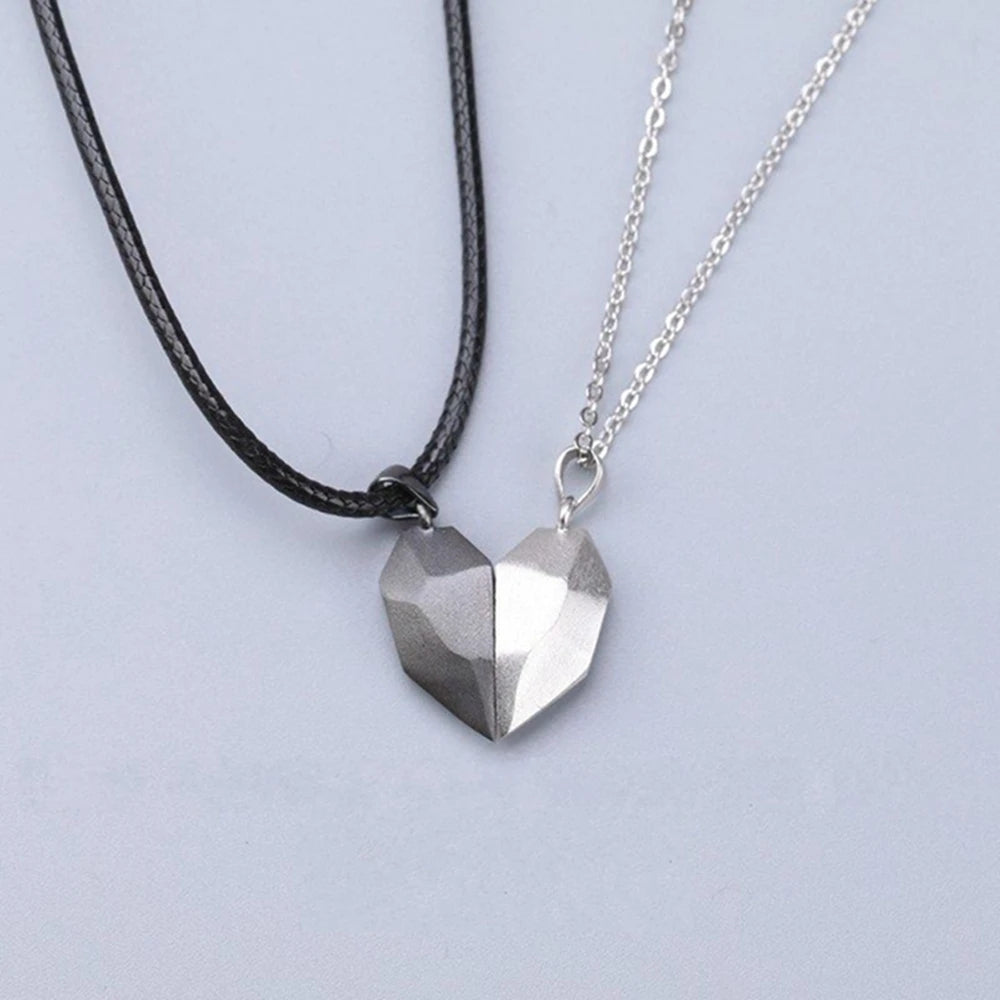 Quality Couple Pendant Necklace Electrocardiogram, Magnetic Heart