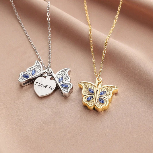 Charm Butterfly, I Love You Love Pendant Necklace Exquisite