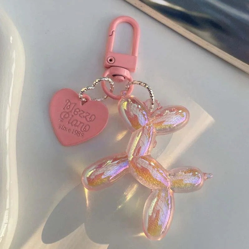 New Candy Color Balloon Dog Keychain