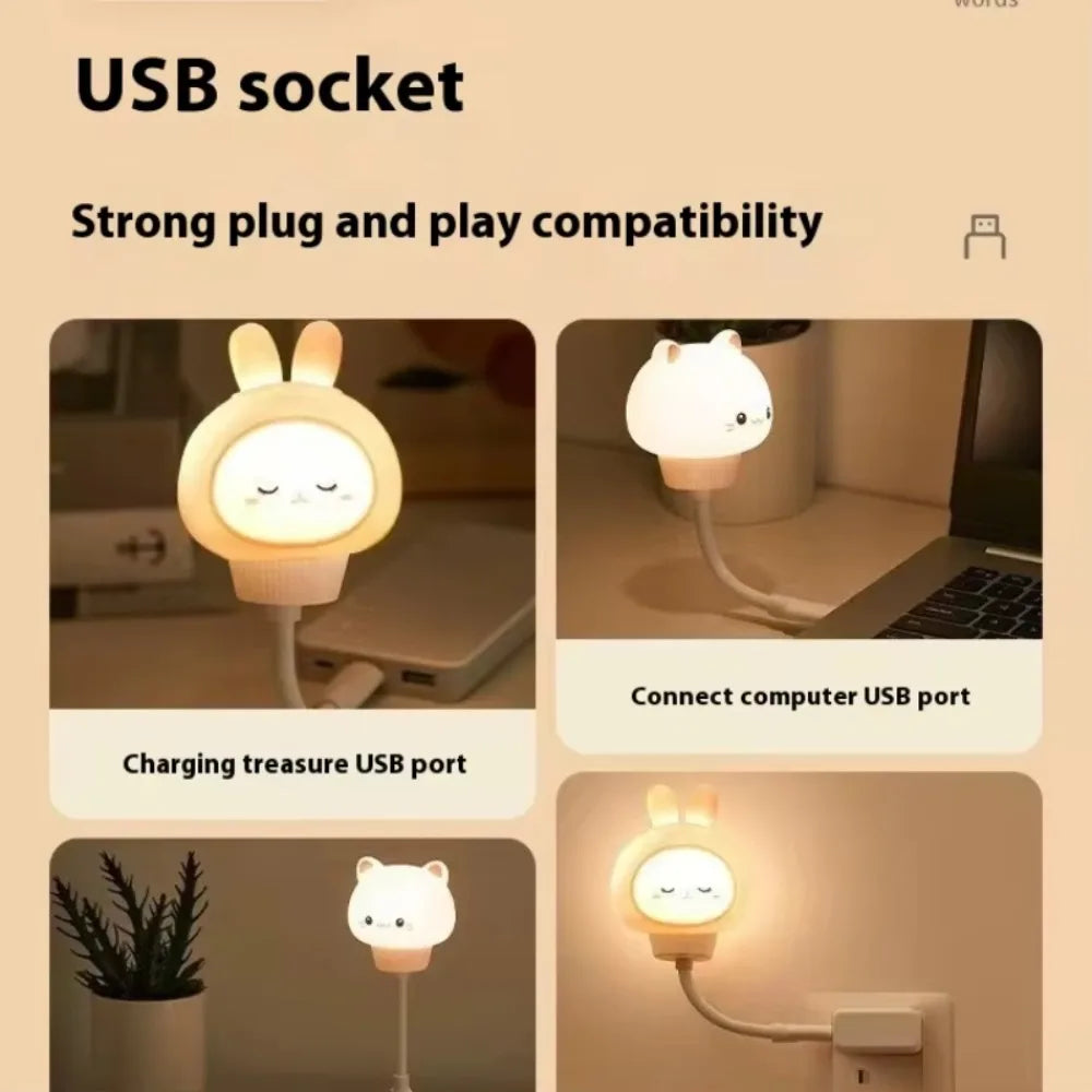 Smart Voice Control Moon Night Light USB Plug in