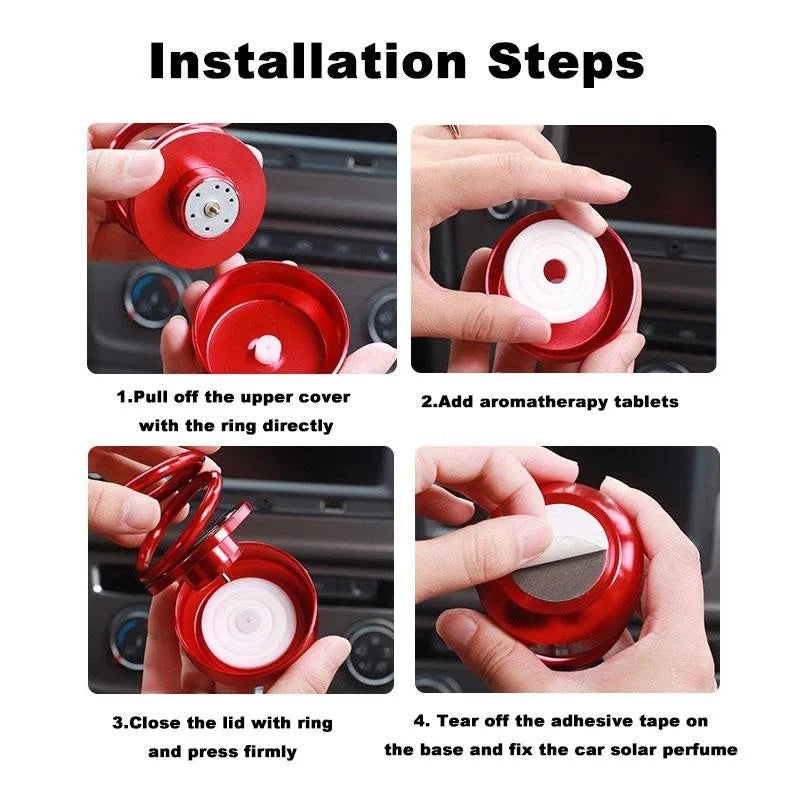 Car Rotating Perfume Solar Powered Air Freshener