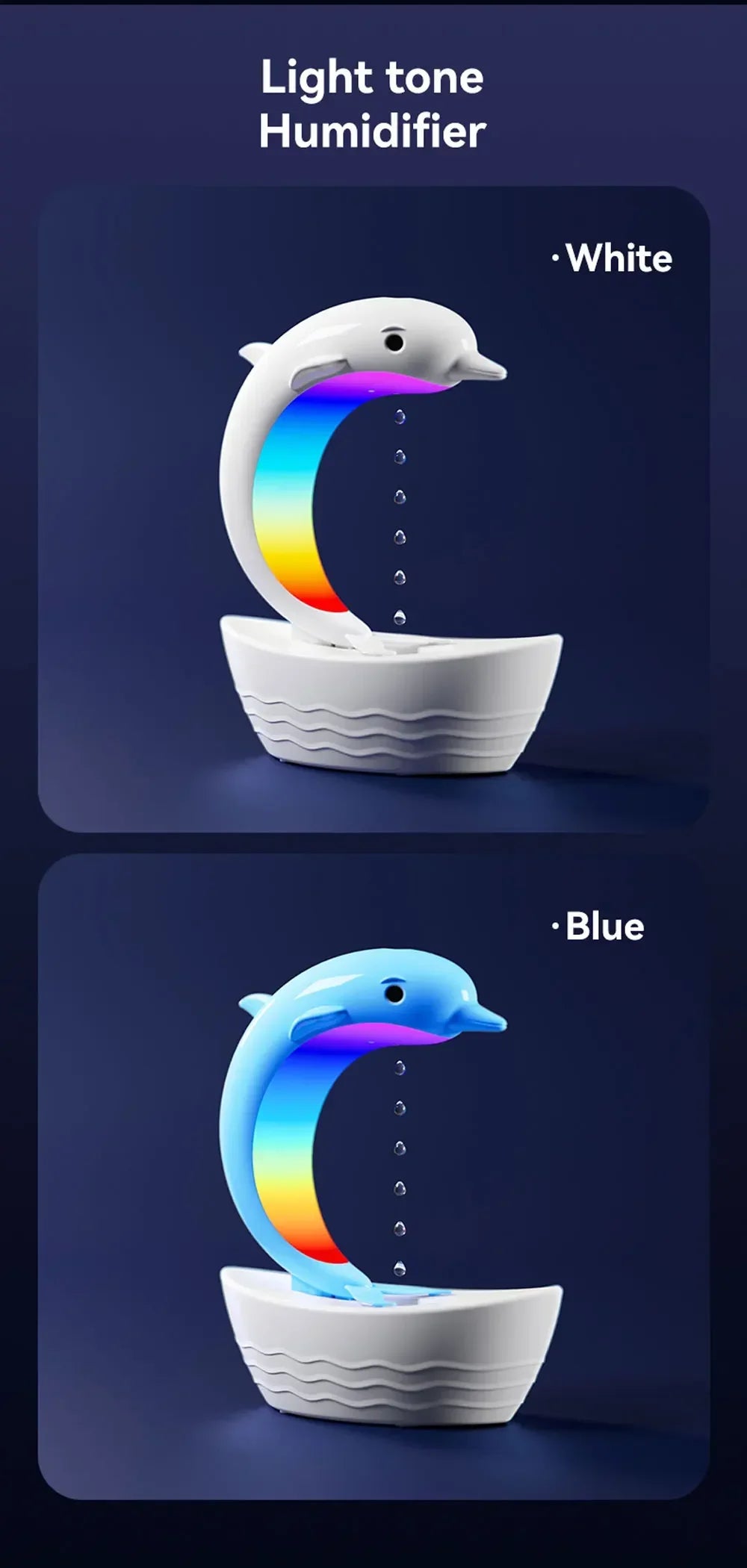 Desktop Dolphin Speaker Ambient Light Bass Bluetooth Speaker Home Anti-Gravity Humidifier