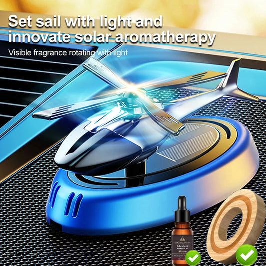 Solar Powered Rotation Helicopter Solar Aromatherapy Car Air Freshener