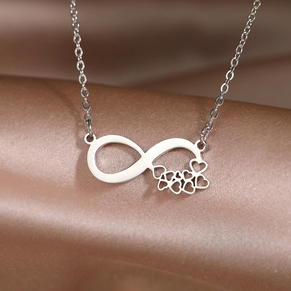 Sweet Cute Hearts Infinity Symbol Pendant