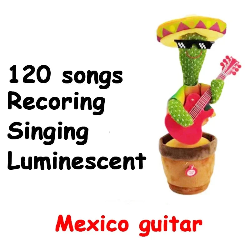 Rechargeable Cactus Glowing Dancing Electronic Plush Toys Can Sing Record