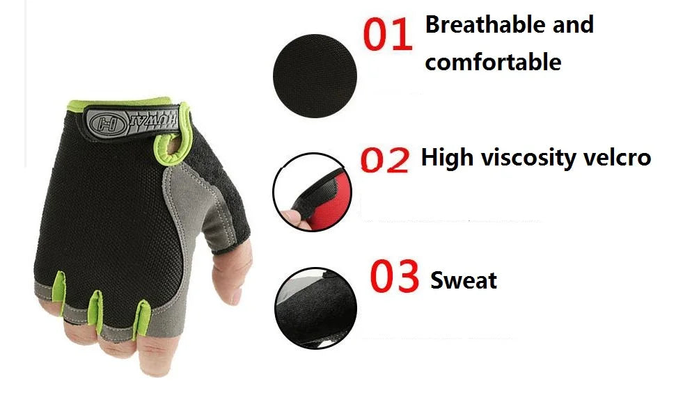 Men Cycling Bicycle Gloves Half Finger Gloves Anti-Slip Glove