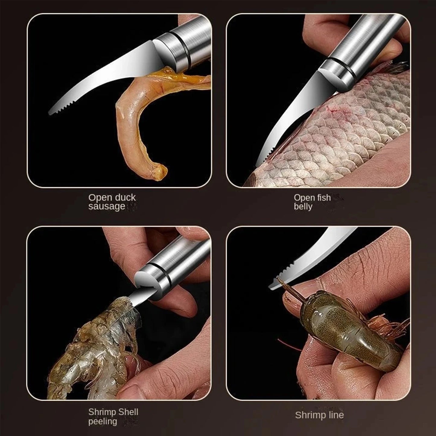 6 In 1 Multifunctional Fast Shrimp Peeler or Fish Scales Knife