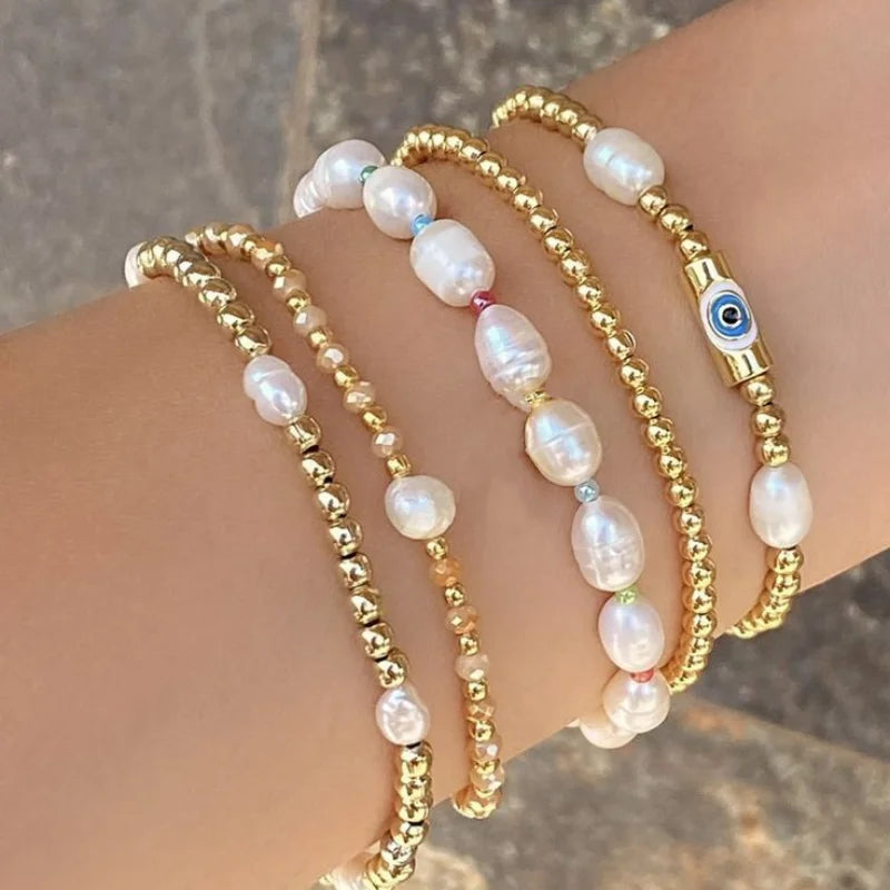 Evil Eye Natural Pearl Bracelets