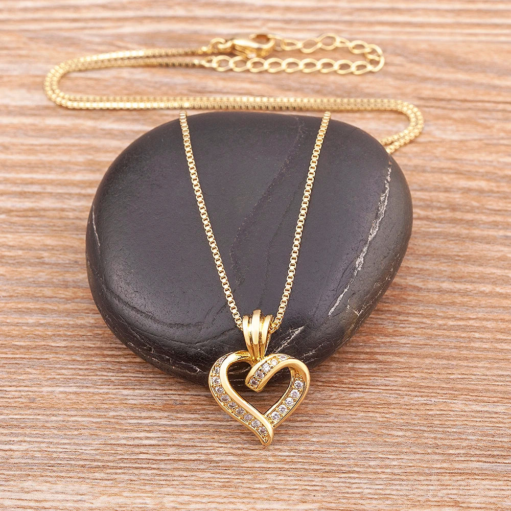 Spiral Design Heart Pendant Necklace for Women