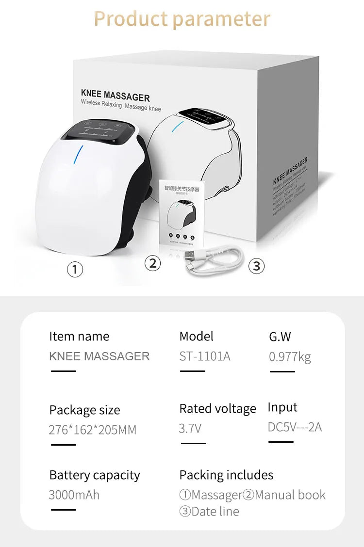 Knee Massager Infrared Heat and Vibration for Swelling Joints Stretched Ligament and Muscles Injuries