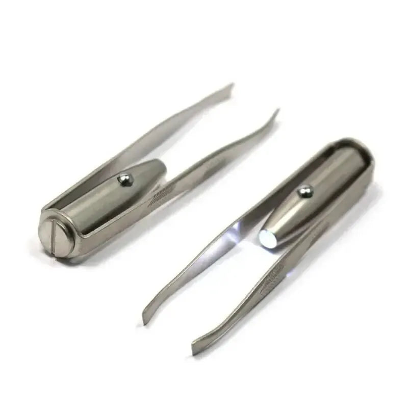 Portable Stainless Steel Smart Design Eyebrow Hair Remove Tweezer with LED Light Makeup Tool