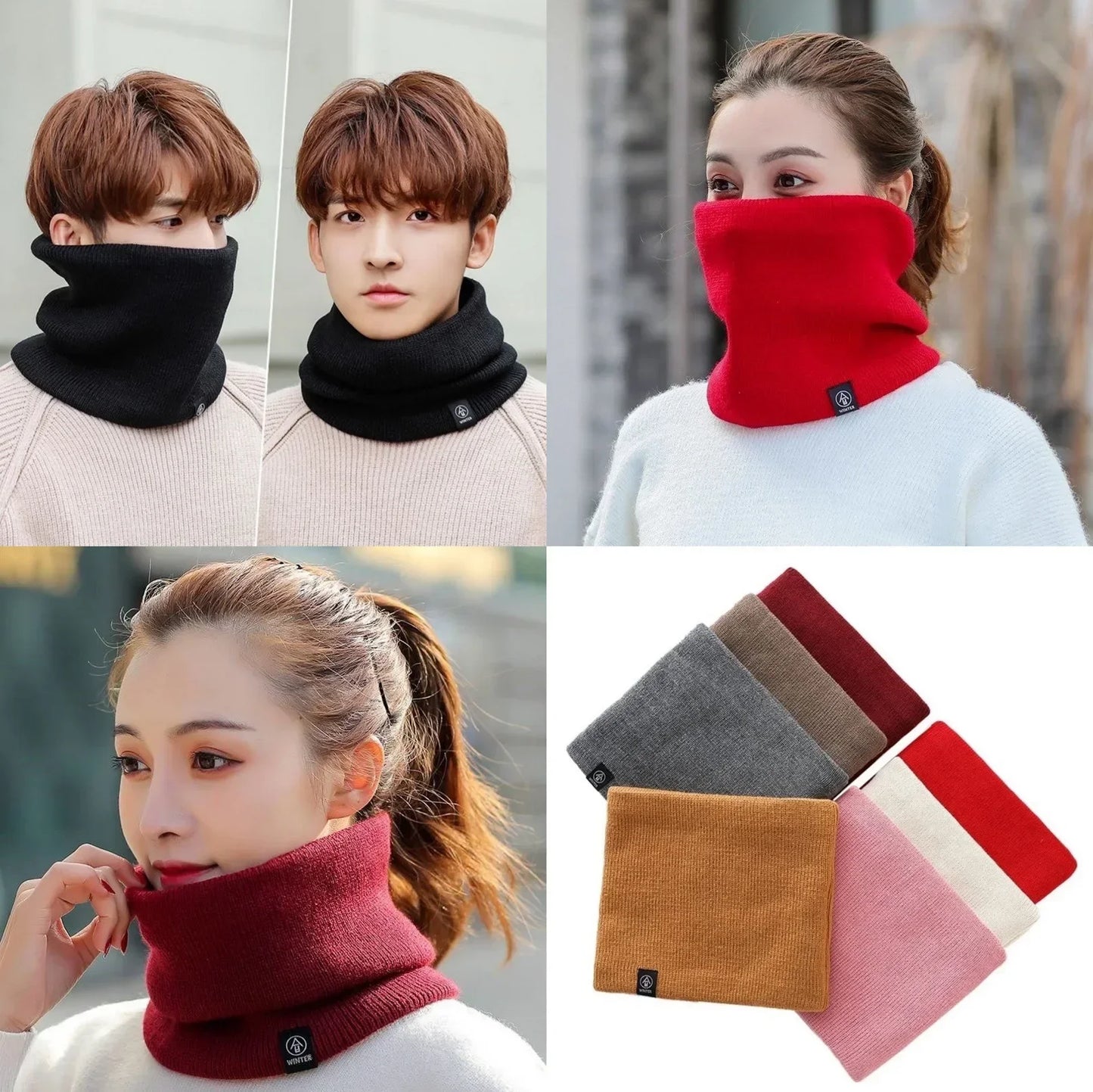 Fashion Soft Knitted Neck Warmer Sports Scarf for Women/ Men