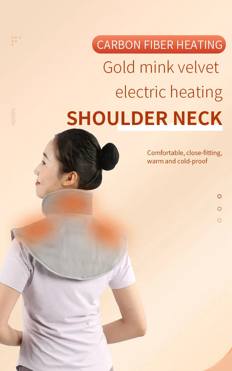 Electric Heating Shoulder Neck Pad Massager, Three Gear Hot Compress Cervical Shawl Warmer USB