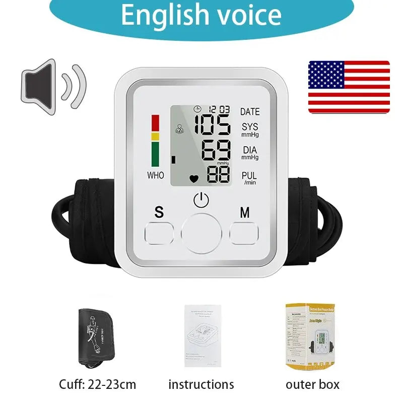 Medical Digital Arm BP Blood Pressure Automatic monitor, Heart Rate Pulse Meter Oximeter