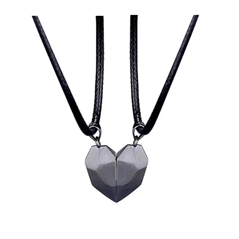 Quality Couple Pendant Necklace Electrocardiogram, Magnetic Heart