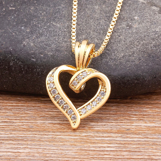 Spiral Design Heart Pendant Necklace for Women