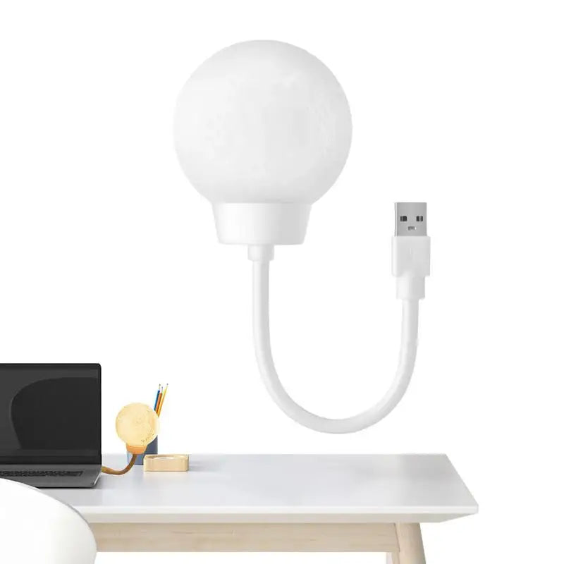 Small Desk Lamp Voice Activated Moon Table LED Lamp With Timer and 3 Lighting Adjustable USB-Powered