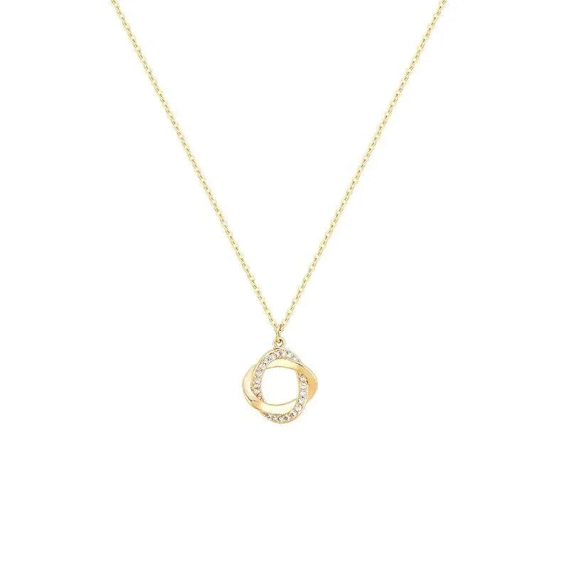 Fashion Cross Rotating Sterling Silver Pendant Chain 14k Gold Plated Necklace