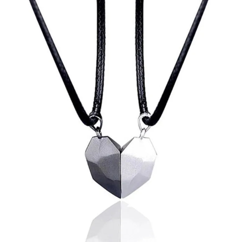 Quality Couple Pendant Necklace Electrocardiogram, Magnetic Heart