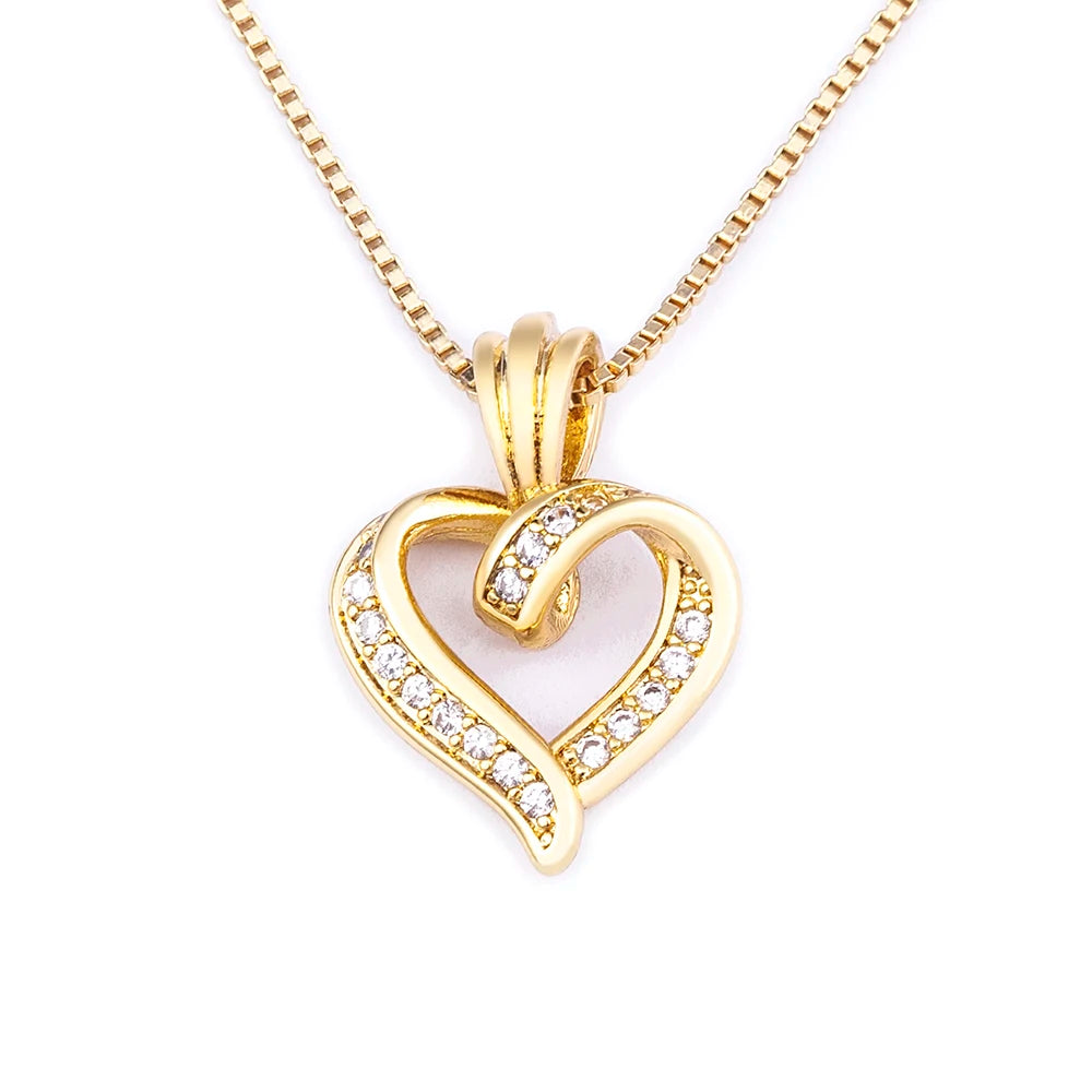 Spiral Design Heart Pendant Necklace for Women