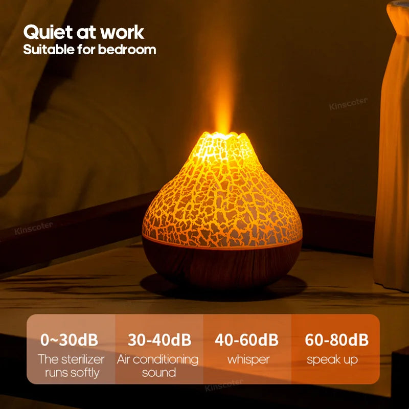 300ml Volcano Air Humidifier Desktop Electric USB Humidifier Air Freshener With 7 Colors Night