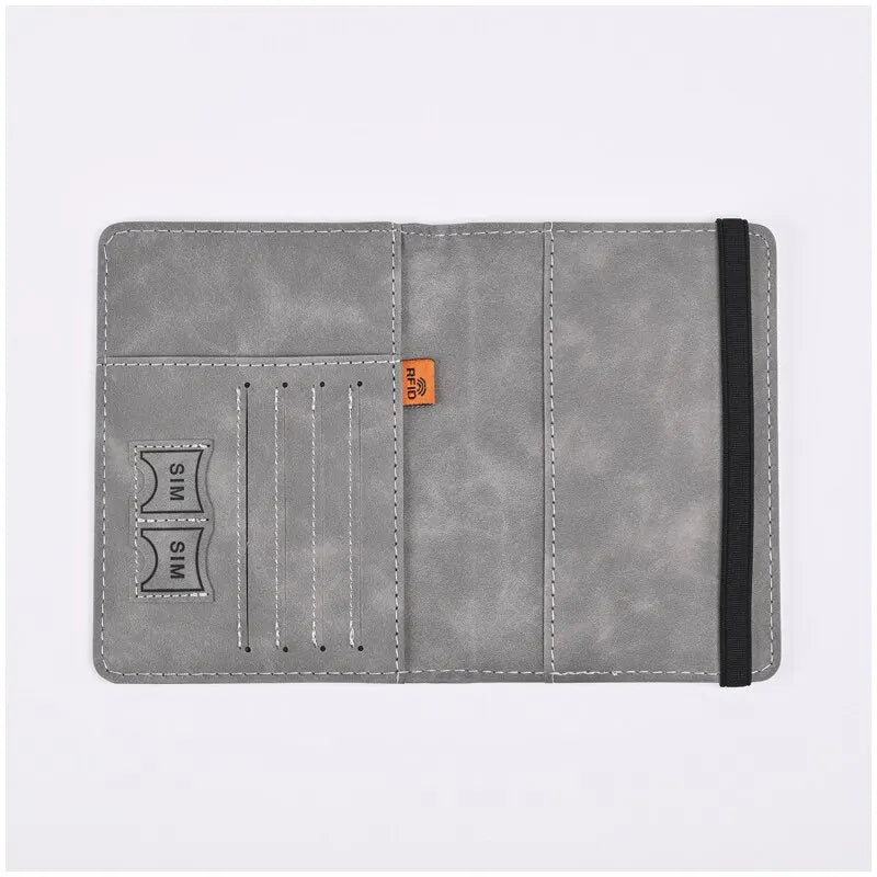 Leather Wallet Travel Passport Purse Card