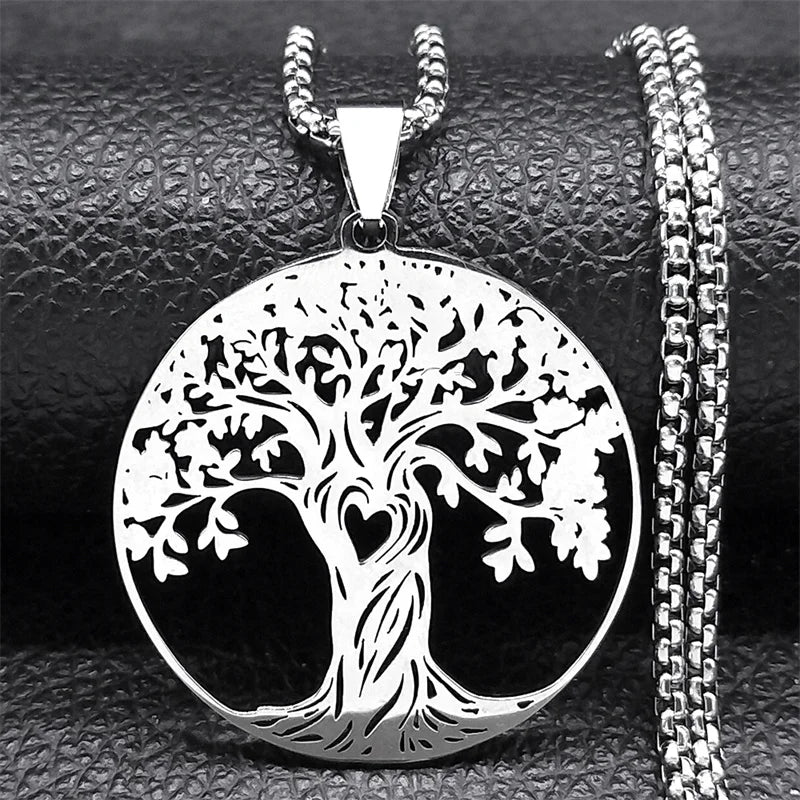 Aesthetic Tree of Life Love Heart Necklace