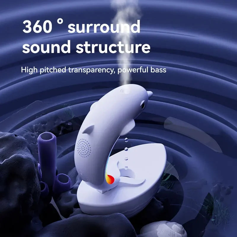 Desktop Dolphin Speaker Ambient Light Bass Bluetooth Speaker Home Anti-Gravity Humidifier