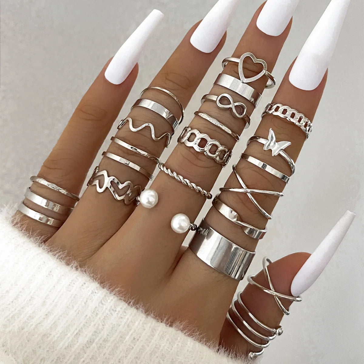 23Pcs Stunning but Simple Knuckle Rings