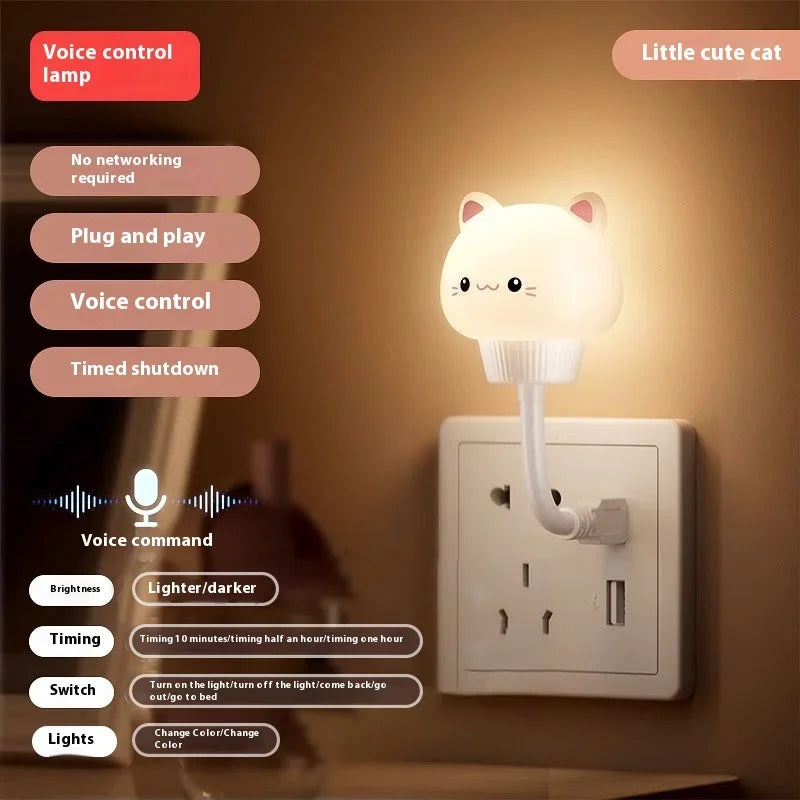 Smart Voice Control Moon Night Light USB Plug in