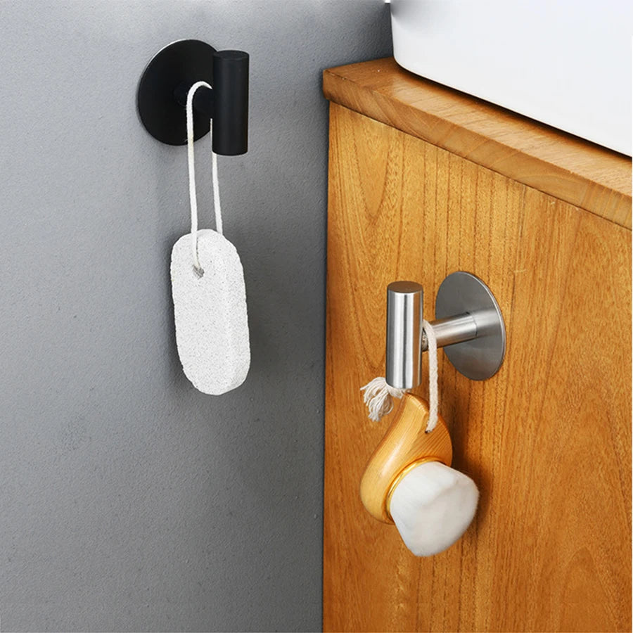 1/2PCS Adhesive Wall Hook Stainless Steel Robe Hooks