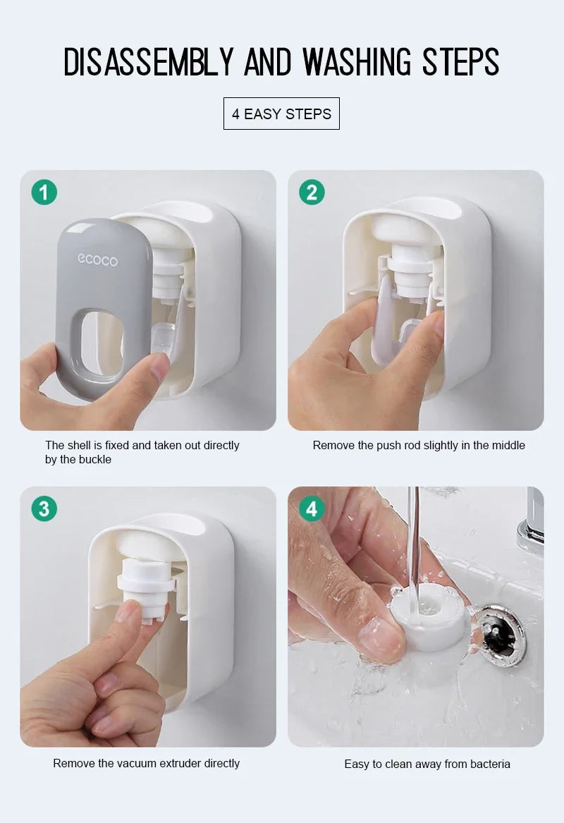 Automatic Toothpaste Dispenser Holder Wall Mount Stand