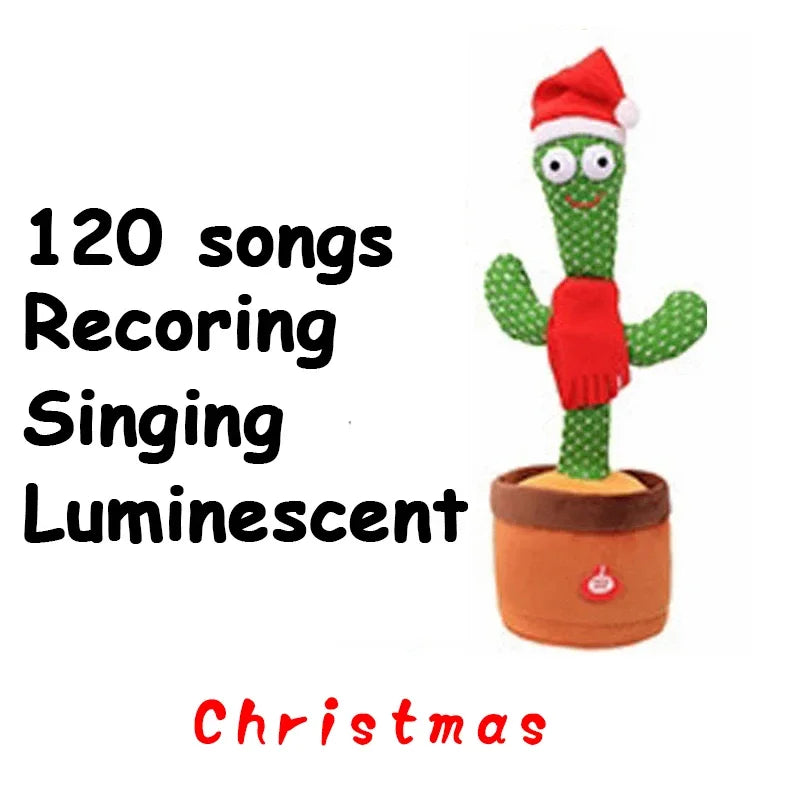 Rechargeable Cactus Glowing Dancing Electronic Plush Toys Can Sing Record