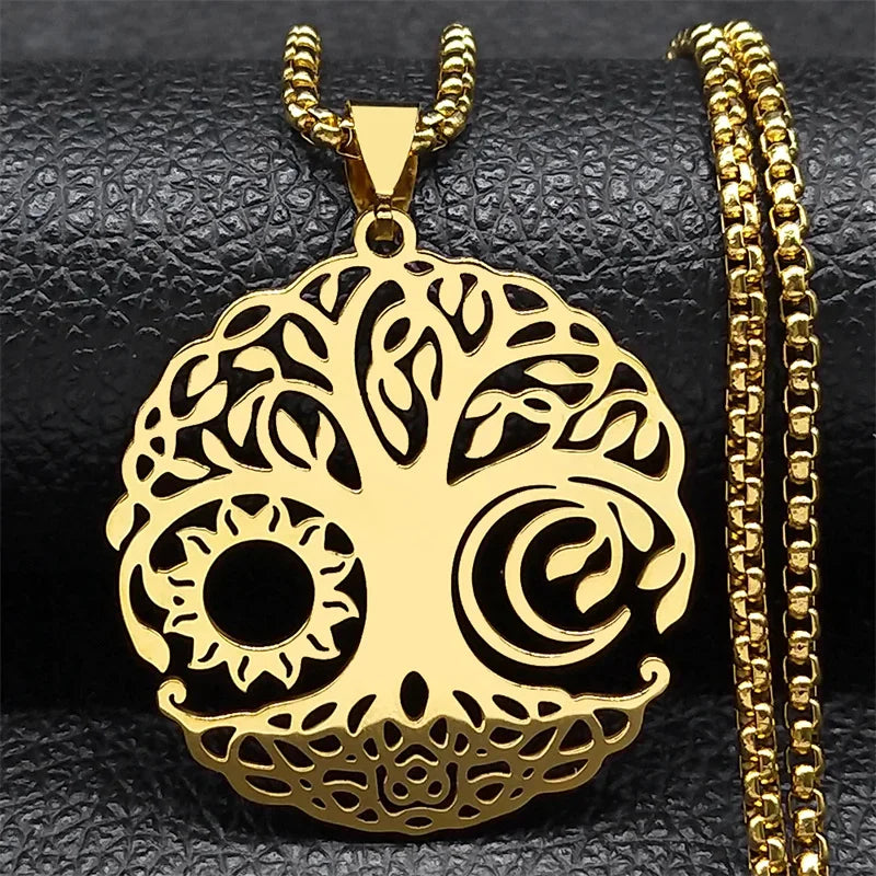 Aesthetic Tree of Life Love Heart Necklace