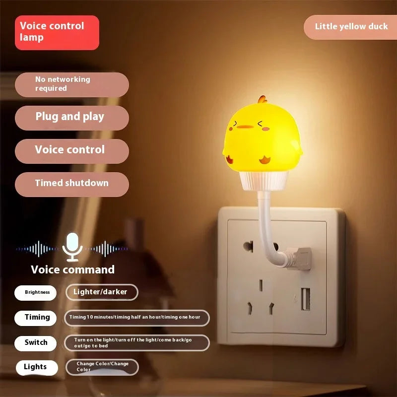 Smart Voice Control Moon Night Light USB Plug in