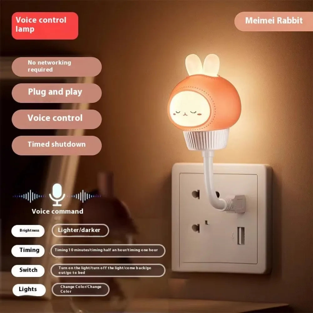 Smart Voice Control Moon Night Light USB Plug in