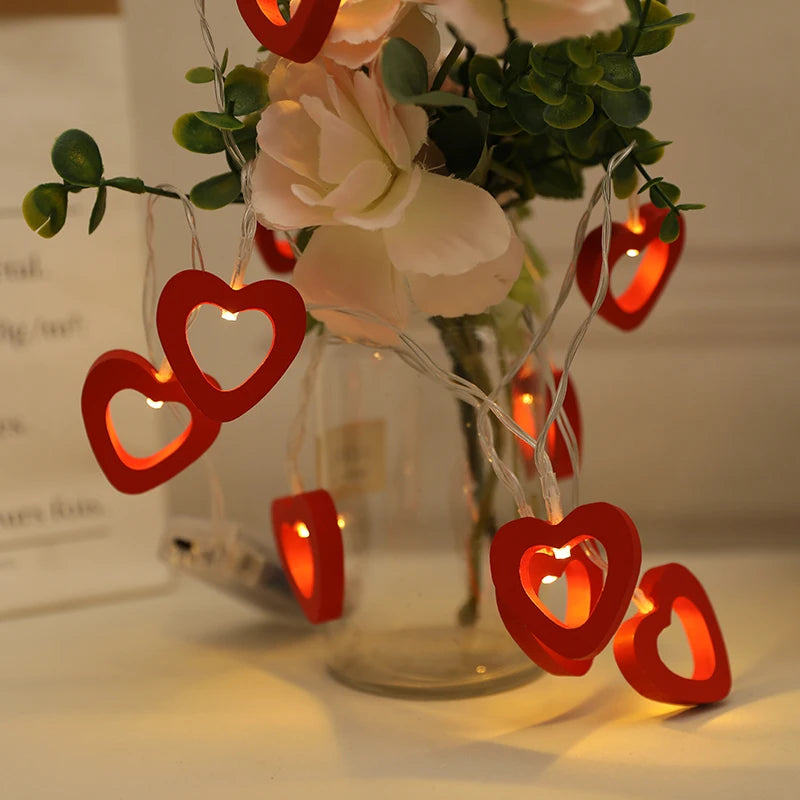 10 LED Love Heart String Lights