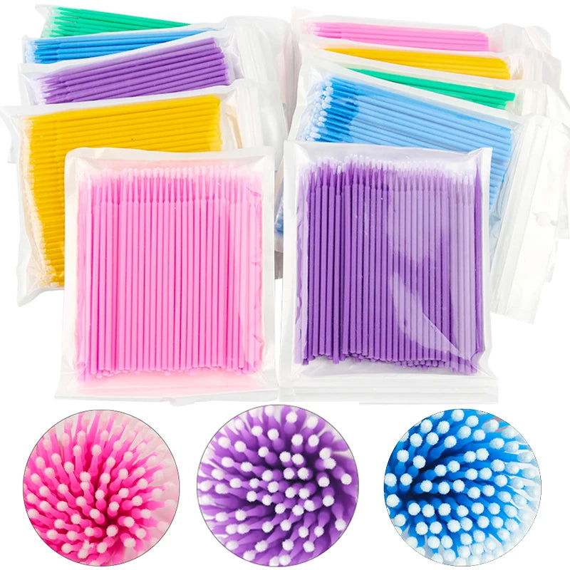 100Pcs Eyelash Cleaning Brush