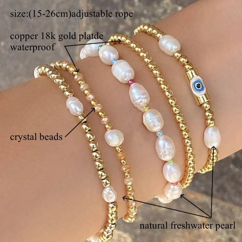 Evil Eye Natural Pearl Bracelets