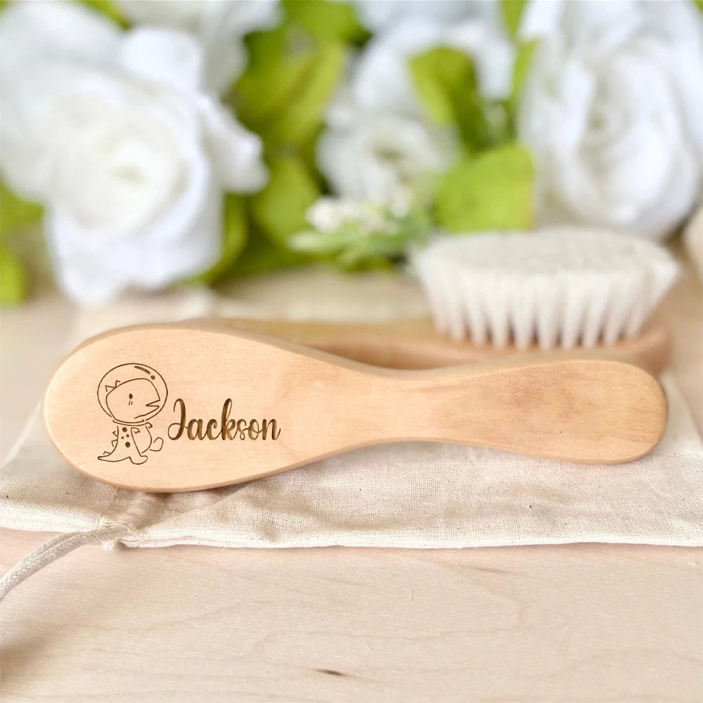 Personalized Baby Hairbrushes Custom Name Wooden Hairbrush