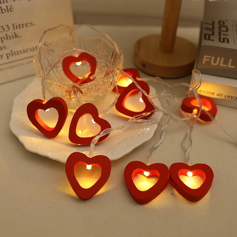 10 LED Love Heart String Lights