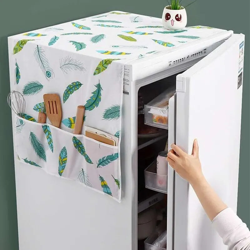 Refrigerator Dust Cover with Storage Bag Washable