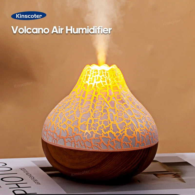 300ml Volcano Air Humidifier Desktop Electric USB Humidifier Air Freshener With 7 Colors Night