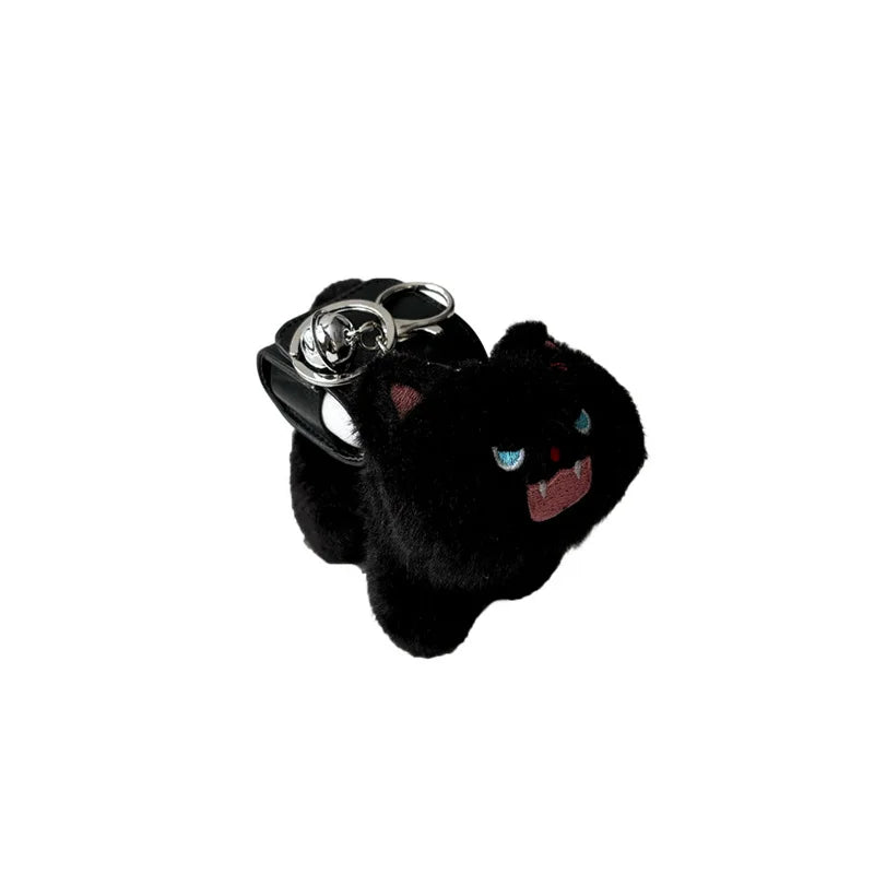 Black Cat Backpack Plush Case for AirPods