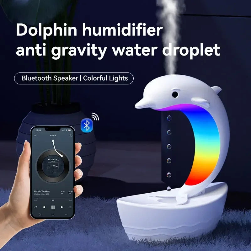 Desktop Dolphin Speaker Ambient Light Bass Bluetooth Speaker Home Anti-Gravity Humidifier