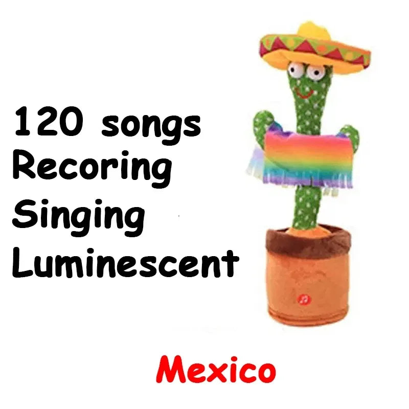 Rechargeable Cactus Glowing Dancing Electronic Plush Toys Can Sing Record