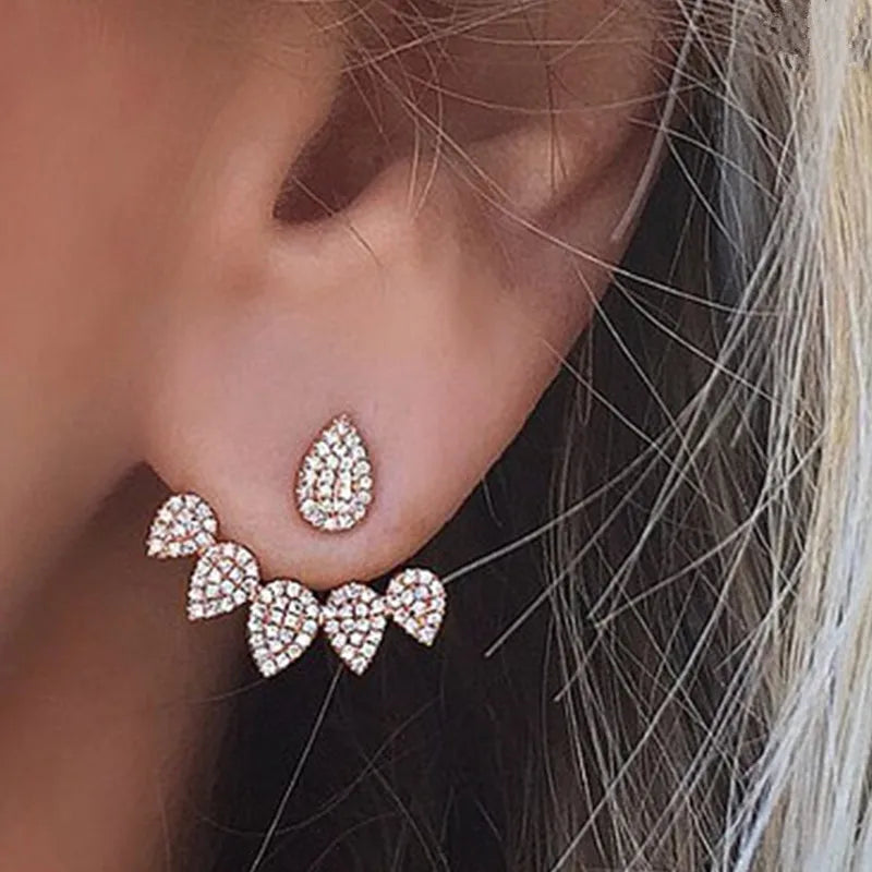 Cute Water drop Stud Earrings crystal Geometric Small Earring