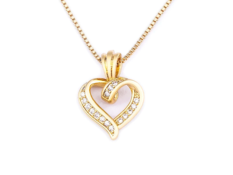 Spiral Design Heart Pendant Necklace for Women