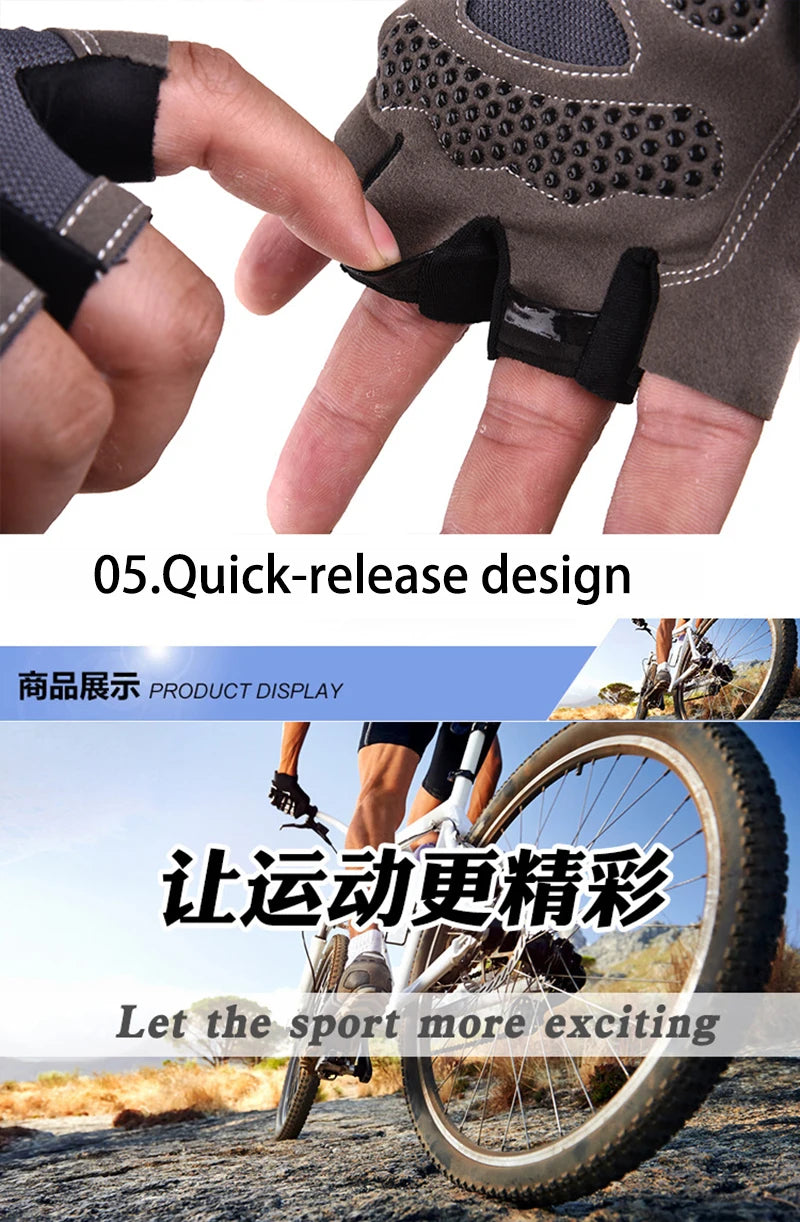 Men Cycling Bicycle Gloves Half Finger Gloves Anti-Slip Glove