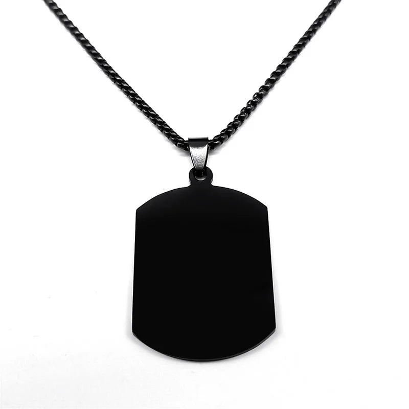 Stainless Steel Islamic Arab Allah Blessing God Pendant Necklace for Men/Women Black Color Islam Chain Necklace